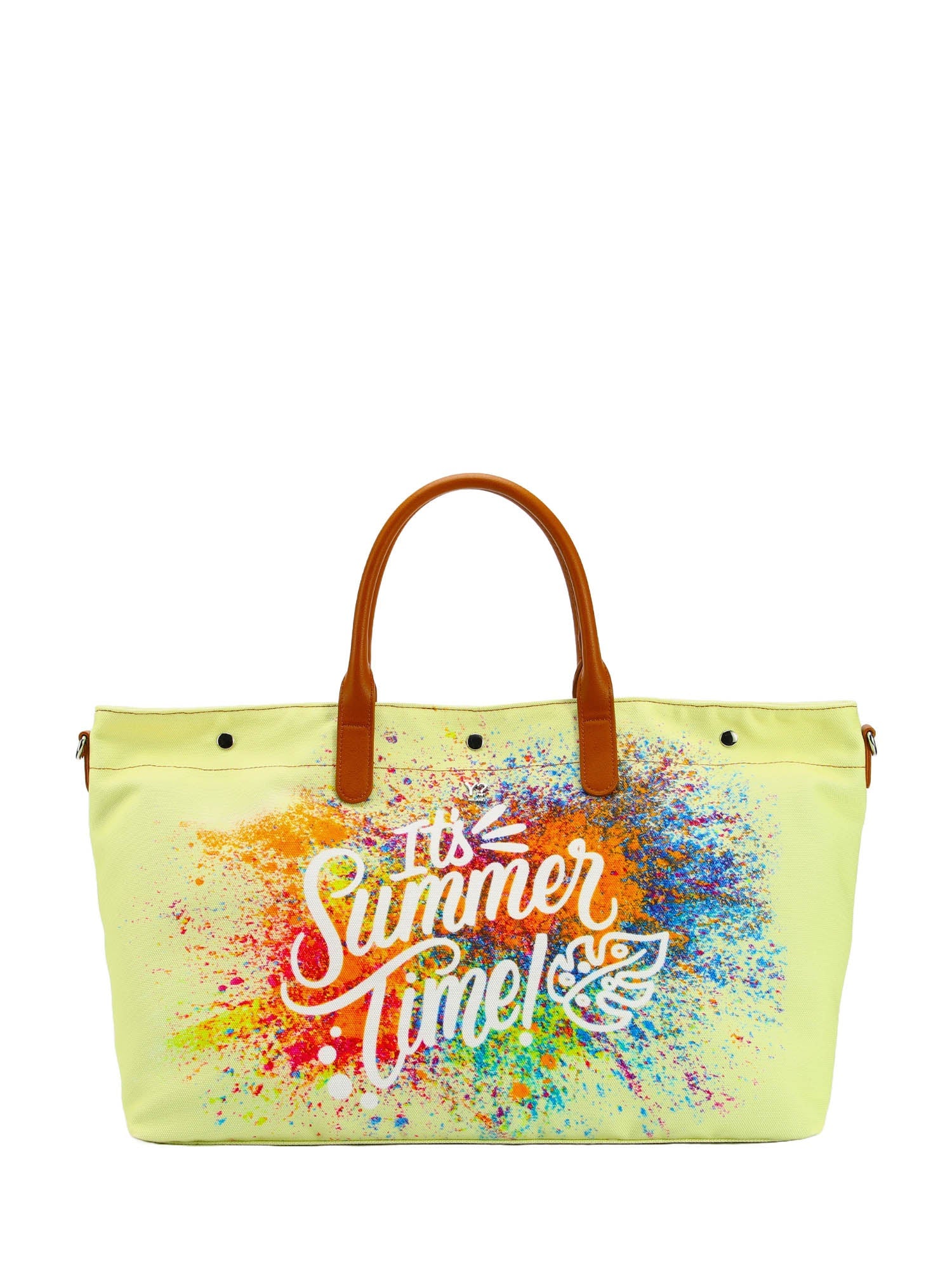 Borsa mare grande Ynot con stampa estiva e tracolla regolabile