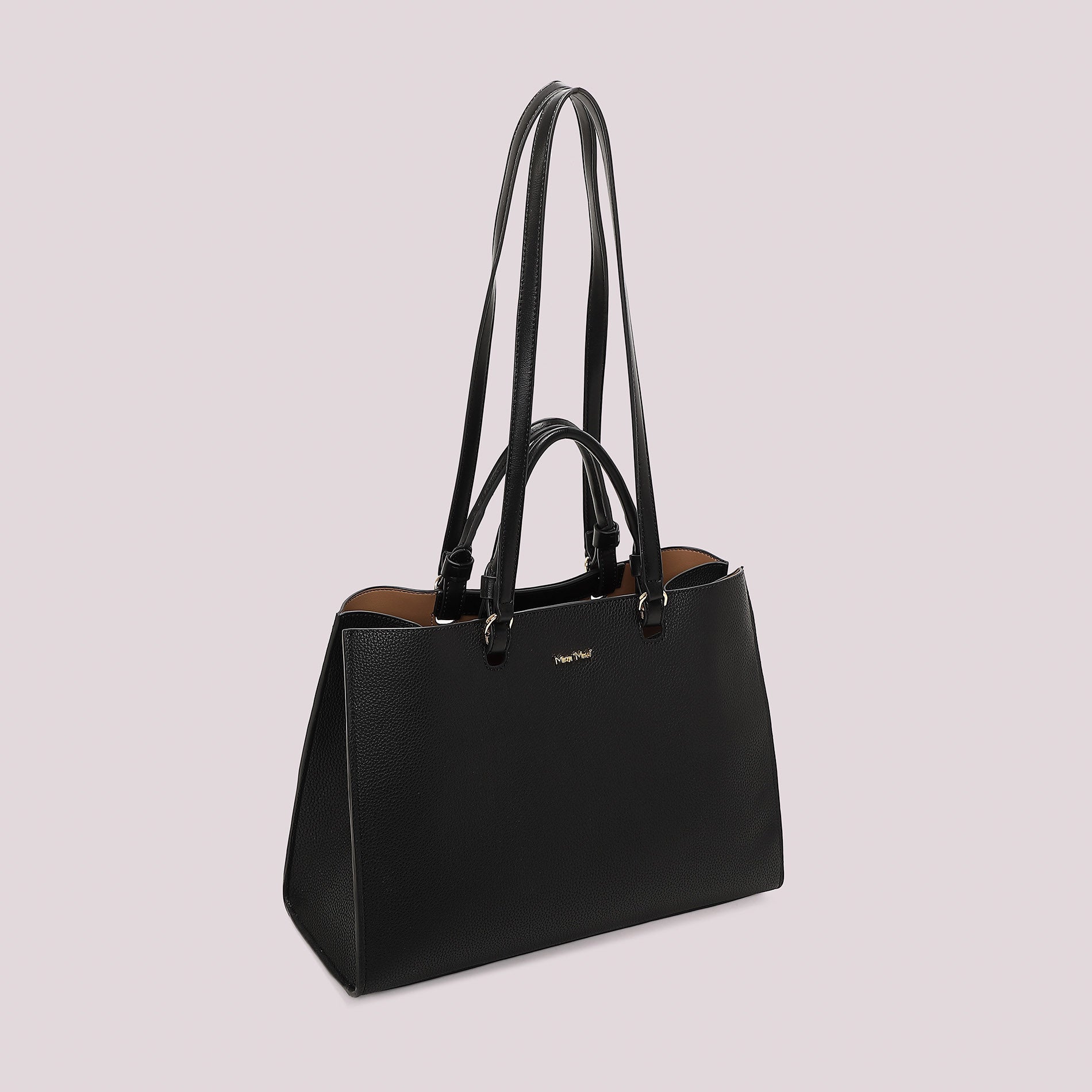 Borsa shopping donna Mimi Mua con doppi manici e design strutturato elegante Nero TU | Giò Fashion