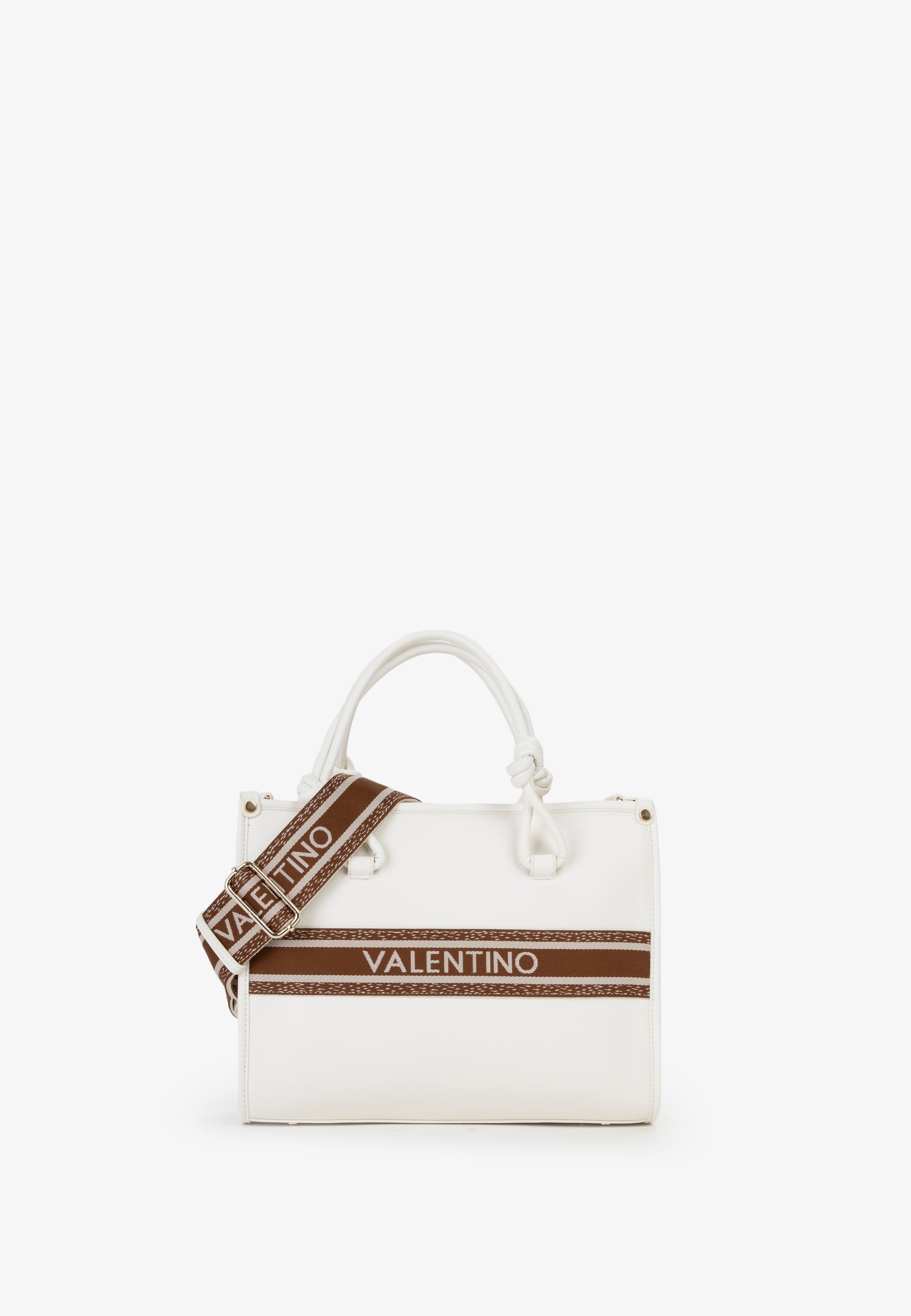 Borsa a mano donna Mario Valentino con tracolla logata e design strutturato Bianco TU | Giò Fashion