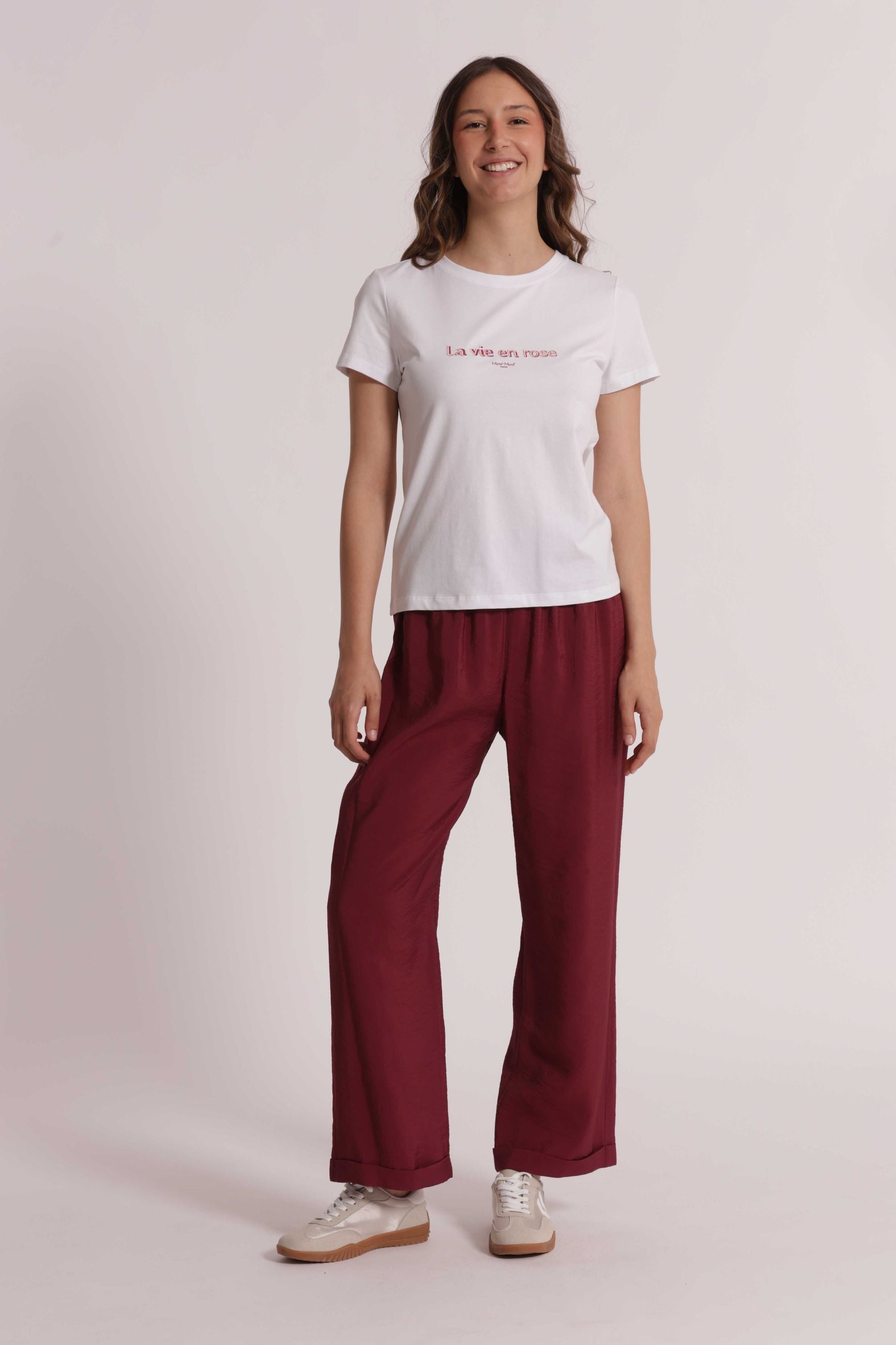 T-Shirt Mimi Mua La Vie en Rose Bianco S | Giò Fashion