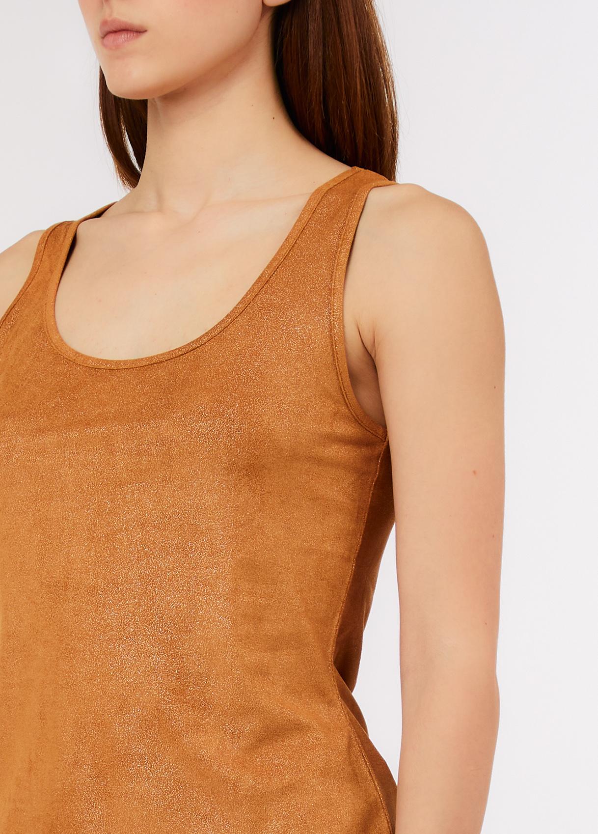 Top Liu Jo Donna con Effetto Laminato e Scollo Arrotondato