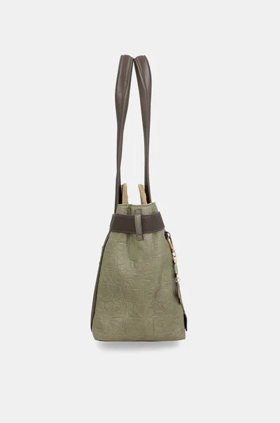Borsa shopper Anekke con doppi manici e design decorativo frontale VERDE TU | Giò Fashion