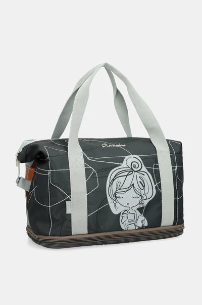 Borsone viaggio Anekke con manici doppi e tracolla design illustrato BLU TU | Giò Fashion