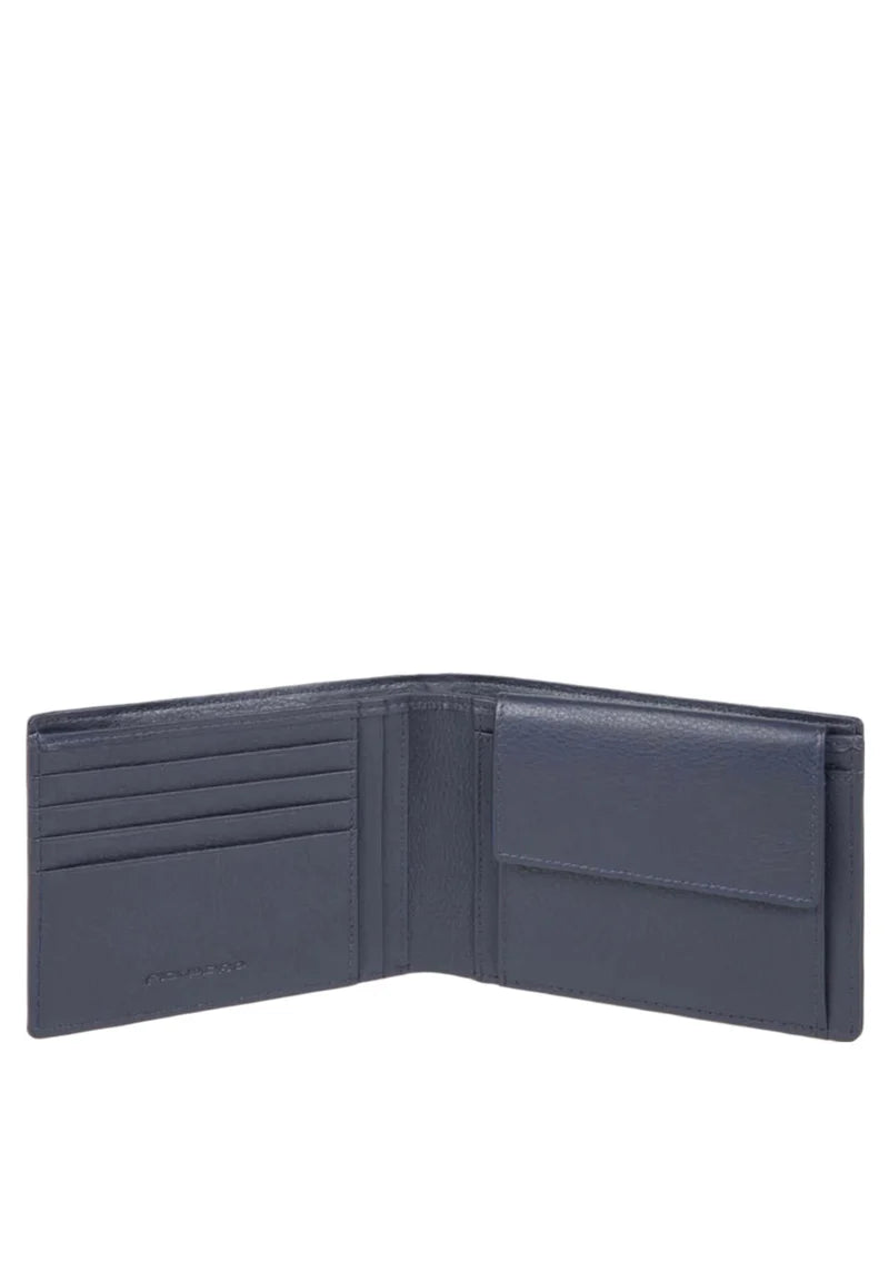 Piquadro portafoglio da uomo verticale in pelle con scomparti per carte BLU TU | Giò Fashion