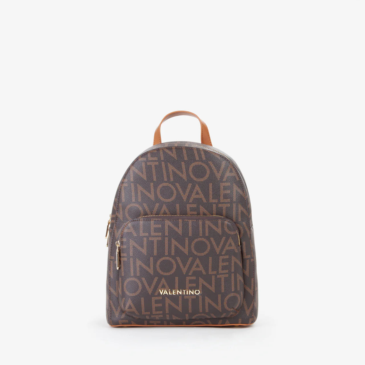 Valentino zaino logato in ecopelle con tasca frontale Marrone TU | Giò Fashion