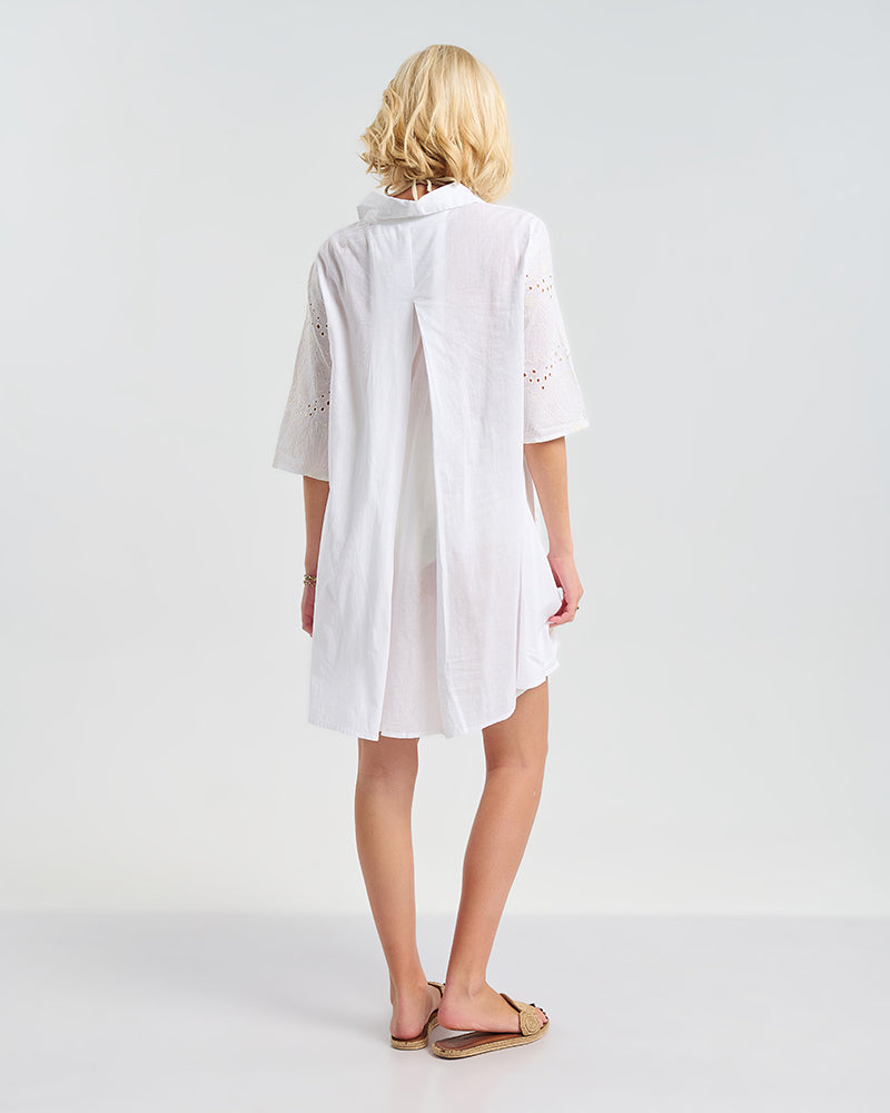 Ble Resort Collection Abito Corto a Maniche 3/4 Traforata