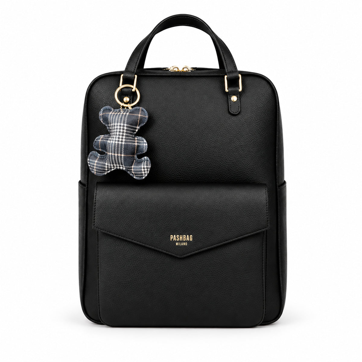 PashBag Zaino Donna con Tasca Frontale e Charm Orsetto