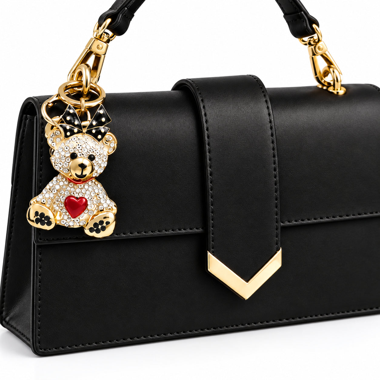 PashBag Borsa a Mano Strutturata con Charm Gioiello