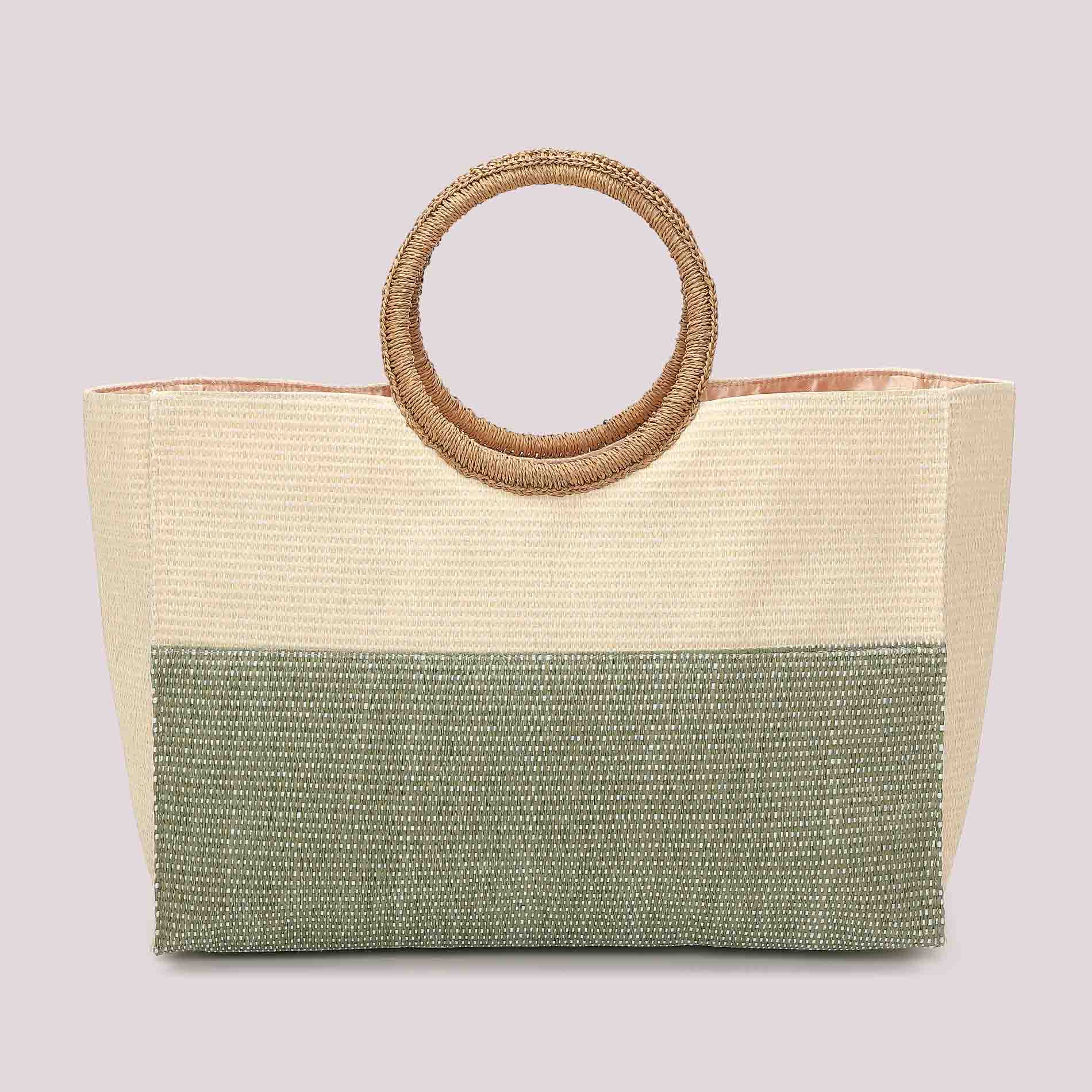 Mimi Mua borsa mare I Love My Vibes con manici rigidi