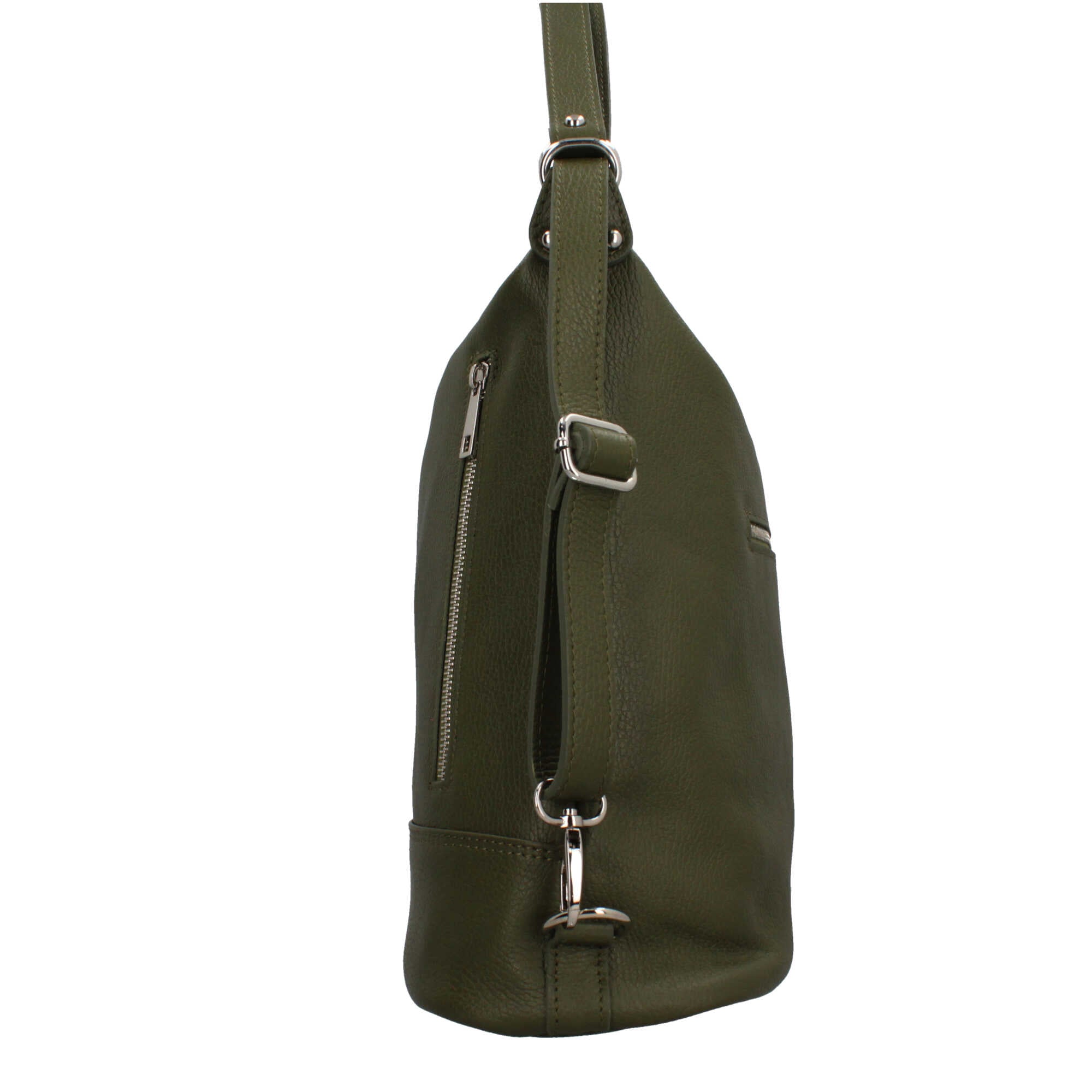 Borsa zaino Made in Italy con tasche frontali e tracolla regolabile Verde TU | Giò Fashion