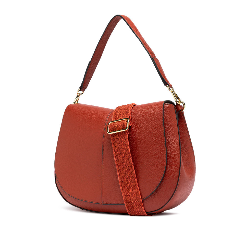 Borsa a spalla Gianni Chiarini Helena Round in pelle con doppia portabilità Rosso TU | Giò Fashion
