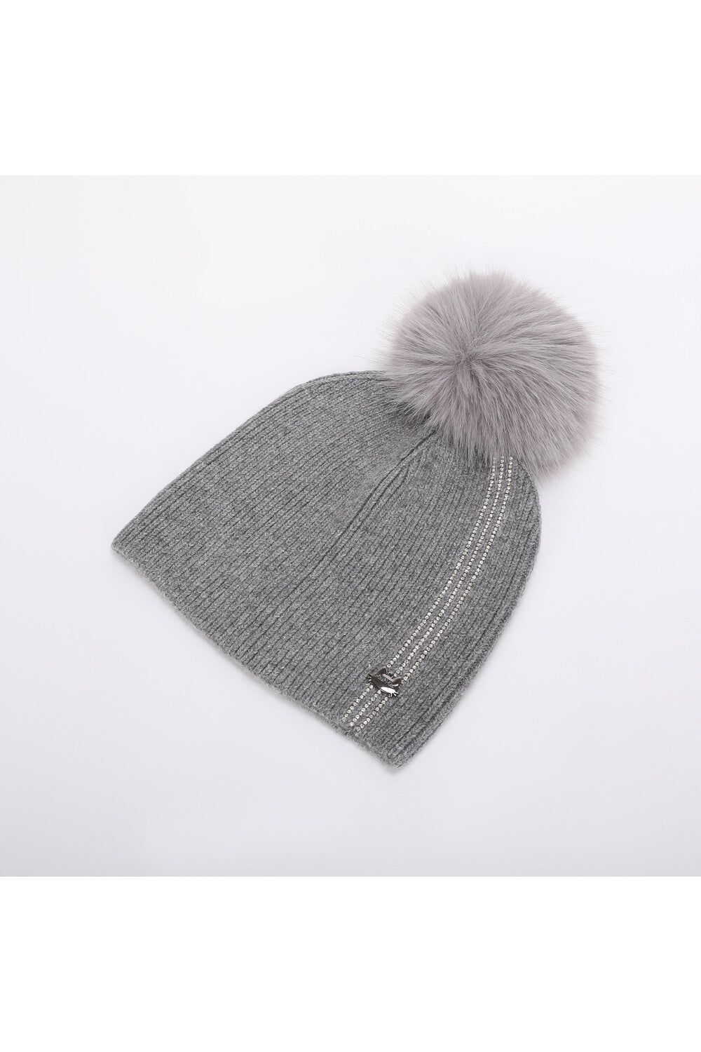 Cappello donna Mimi Mua con pon pon e dettagli luminosi Grigio TU | Giò Fashion