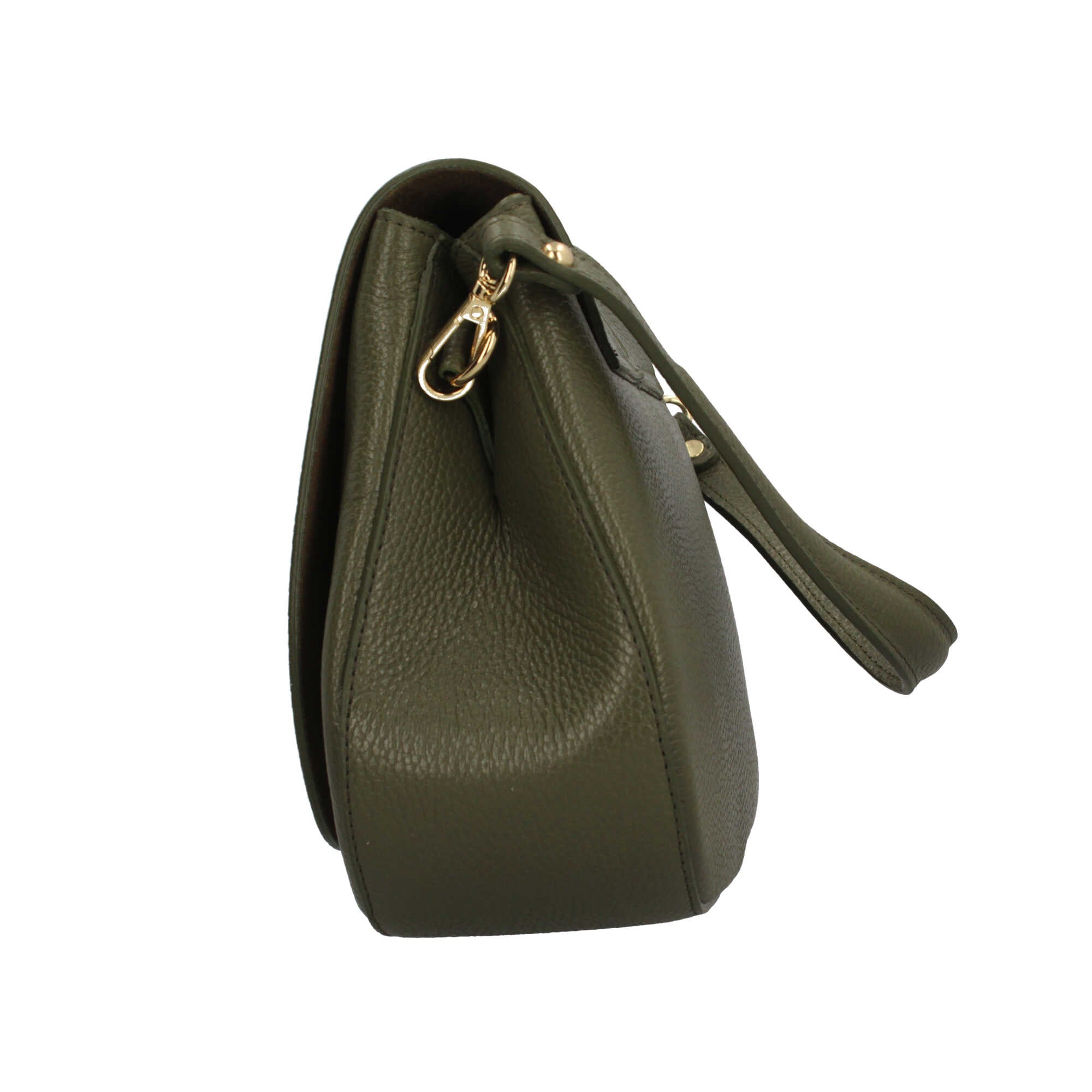 Borsa Made in Italy a spalla in stile compatto con manico regolabile VERDE TU | Giò Fashion