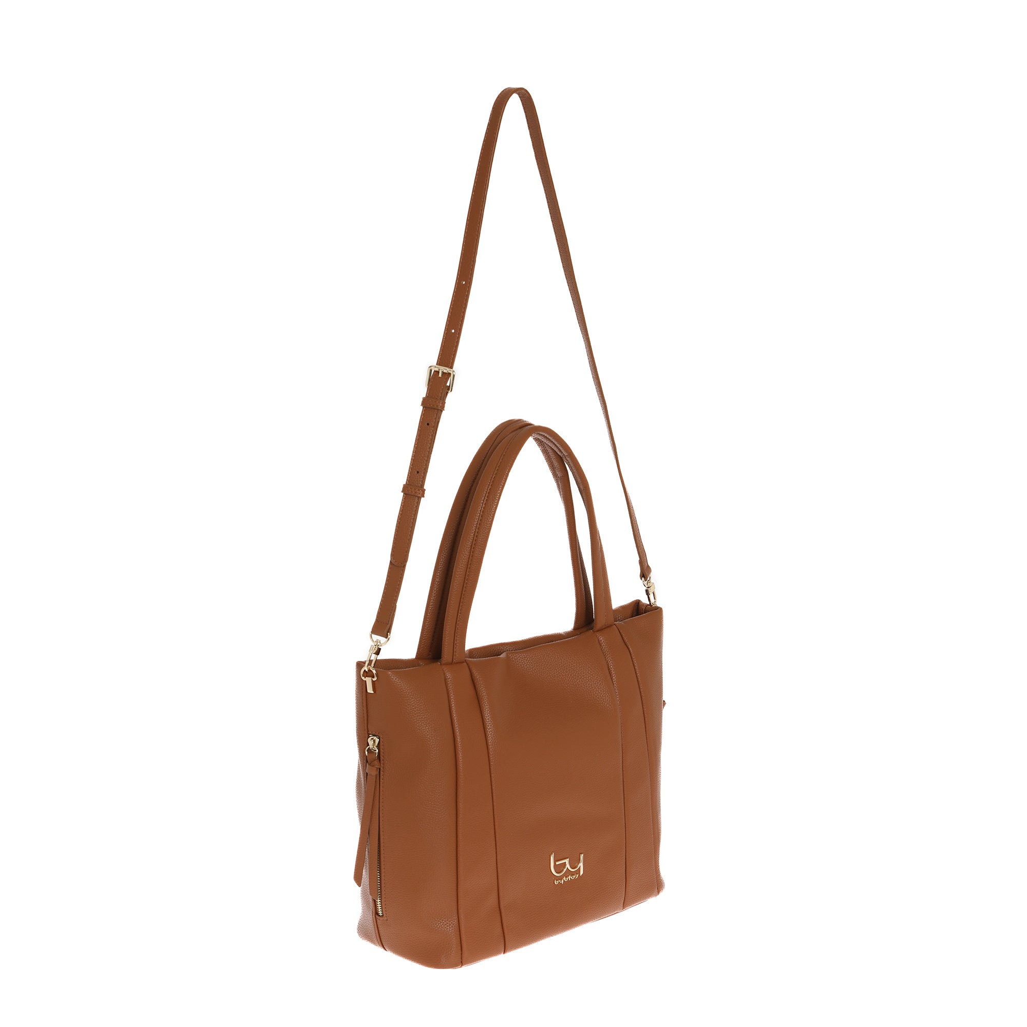 Borsa shopping By Byblos con manici doppi e logo frontale CUOIO TU | Giò Fashion
