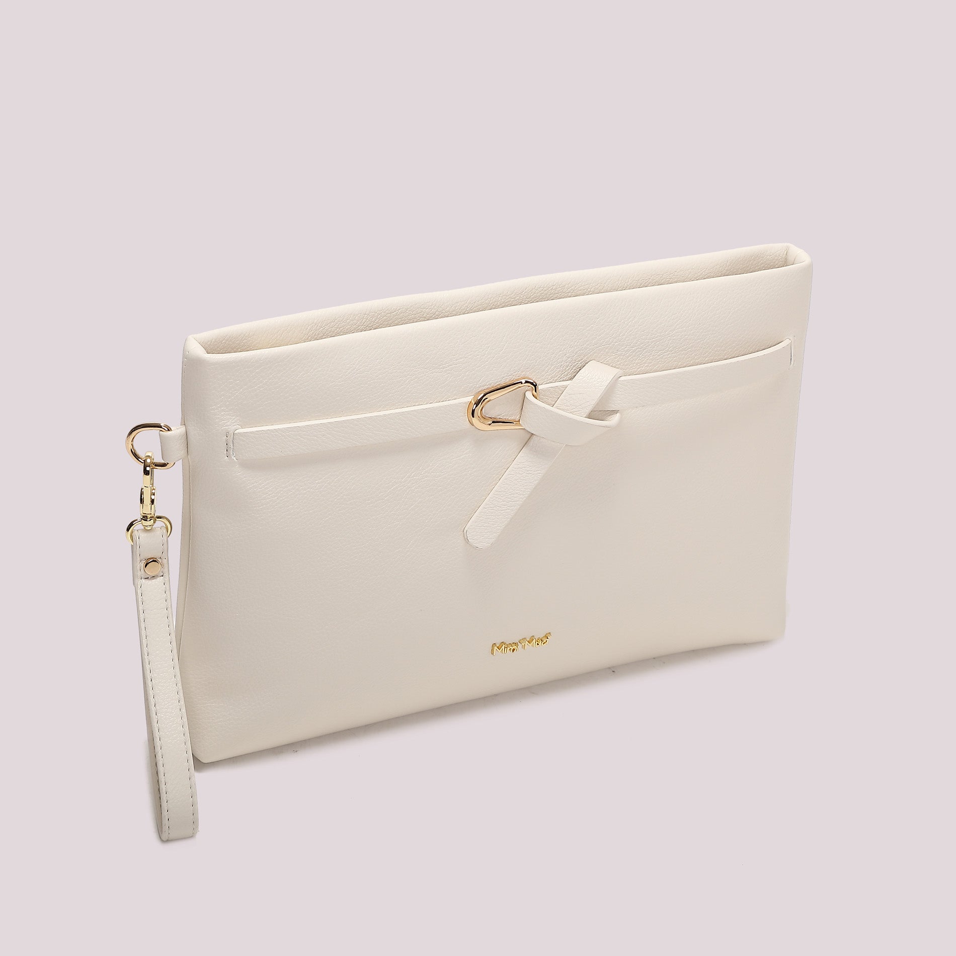 Mimi Mua pochette elegante con cinturino da polso e dettaglio decorativo Bianco TU | Giò Fashion