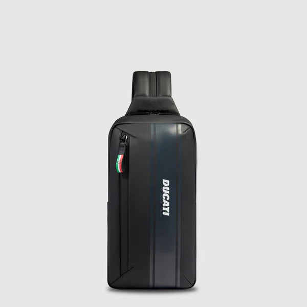 Zaino monospalla Piquadro Ducati con tasche organizzate Nero TU | Giò Fashion