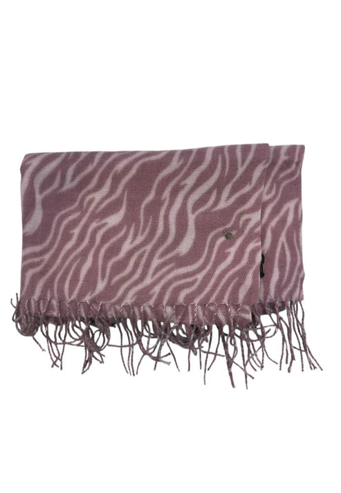 Sciarpa Y Not con frange e fantasia animalier Rosa TU | Giò Fashion
