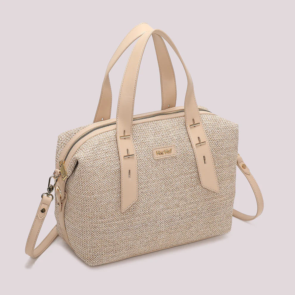 Borsa Bauletto Mimi Mua Paglia Beige TU | Giò Fashion