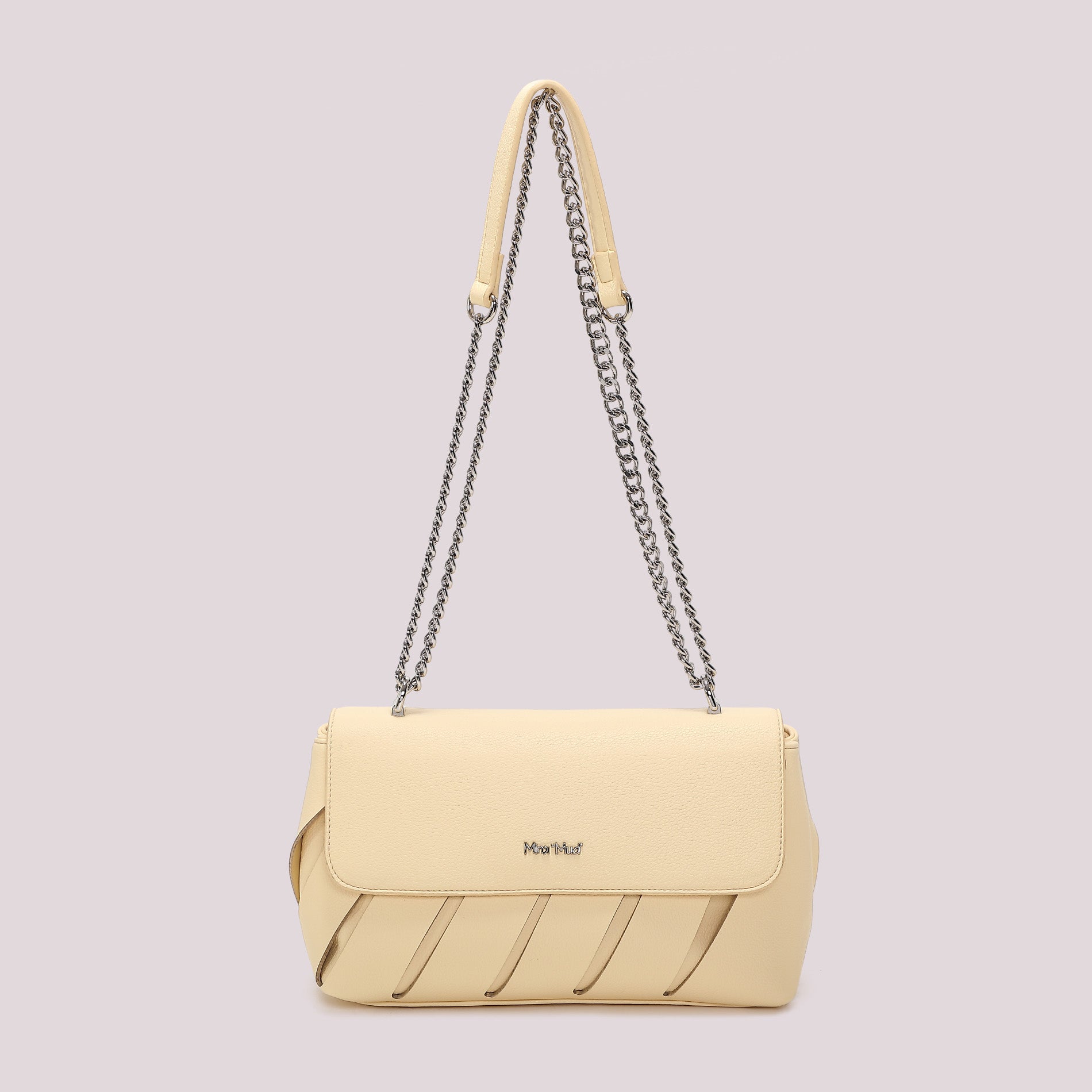 Mimi Mua borsa a spalla elegante con catena e patta frontale Giallo TU | Giò Fashion
