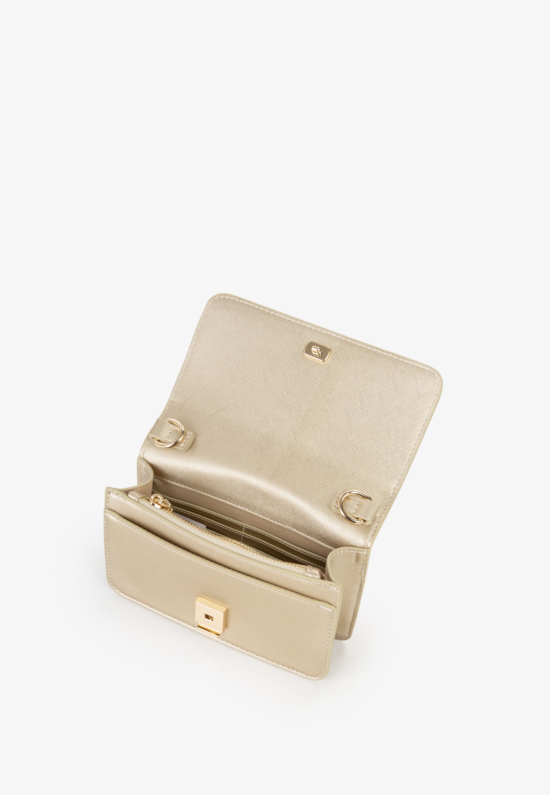 Pochette donna Mario Valentino con patta e logo in rilievo dal design compatto Oro TU | Giò Fashion