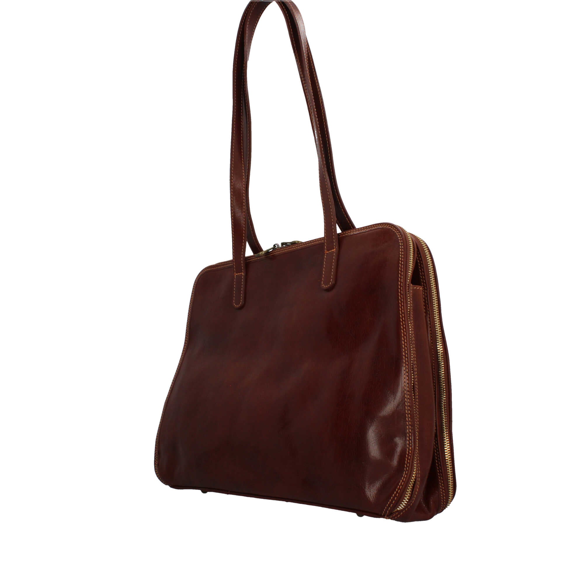 Borsa Made in Italy a mano con zip superiore e design professionale CUOIO TU | Giò Fashion