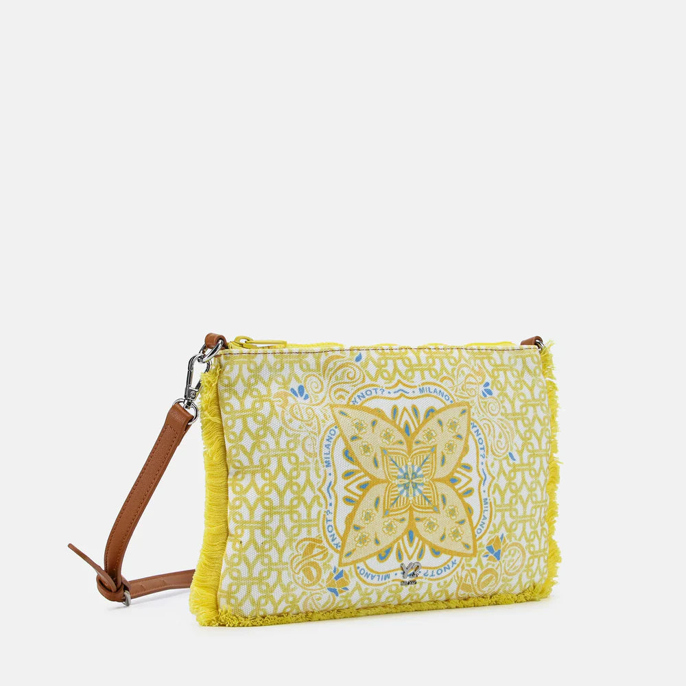 Clutch mare Ynot in tessuto con tracolla rimovibile