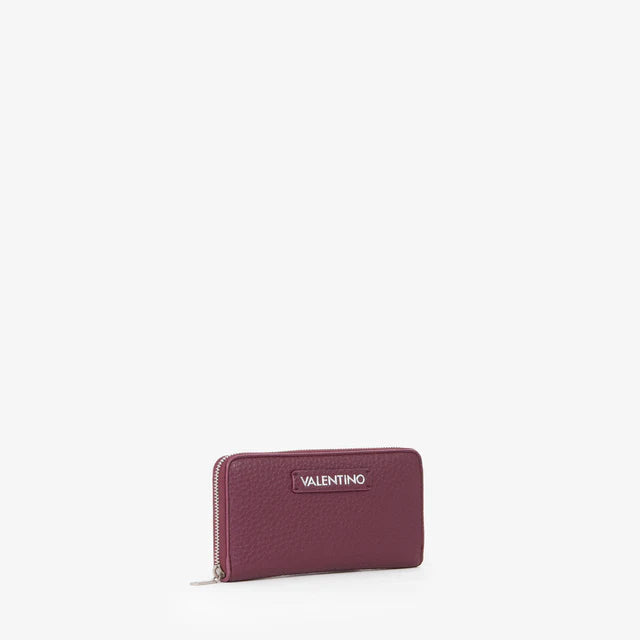 Valentino portafoglio donna con zip perimetrale e logo applicato BORDEAUX TU | Giò Fashion