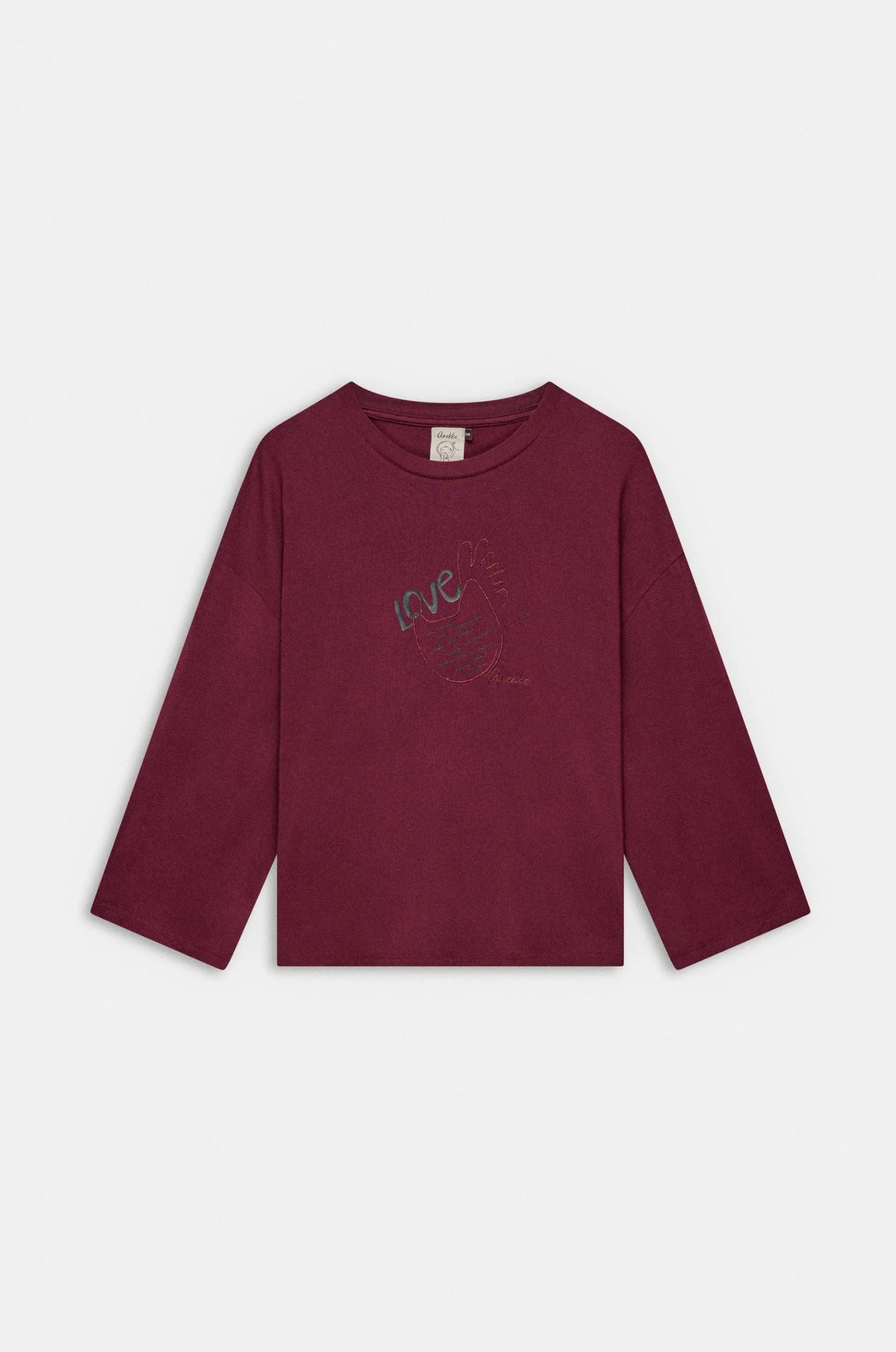 Maglia Donna Anekke a Maniche Lunghe con Illustrazione Frontale Ricamata