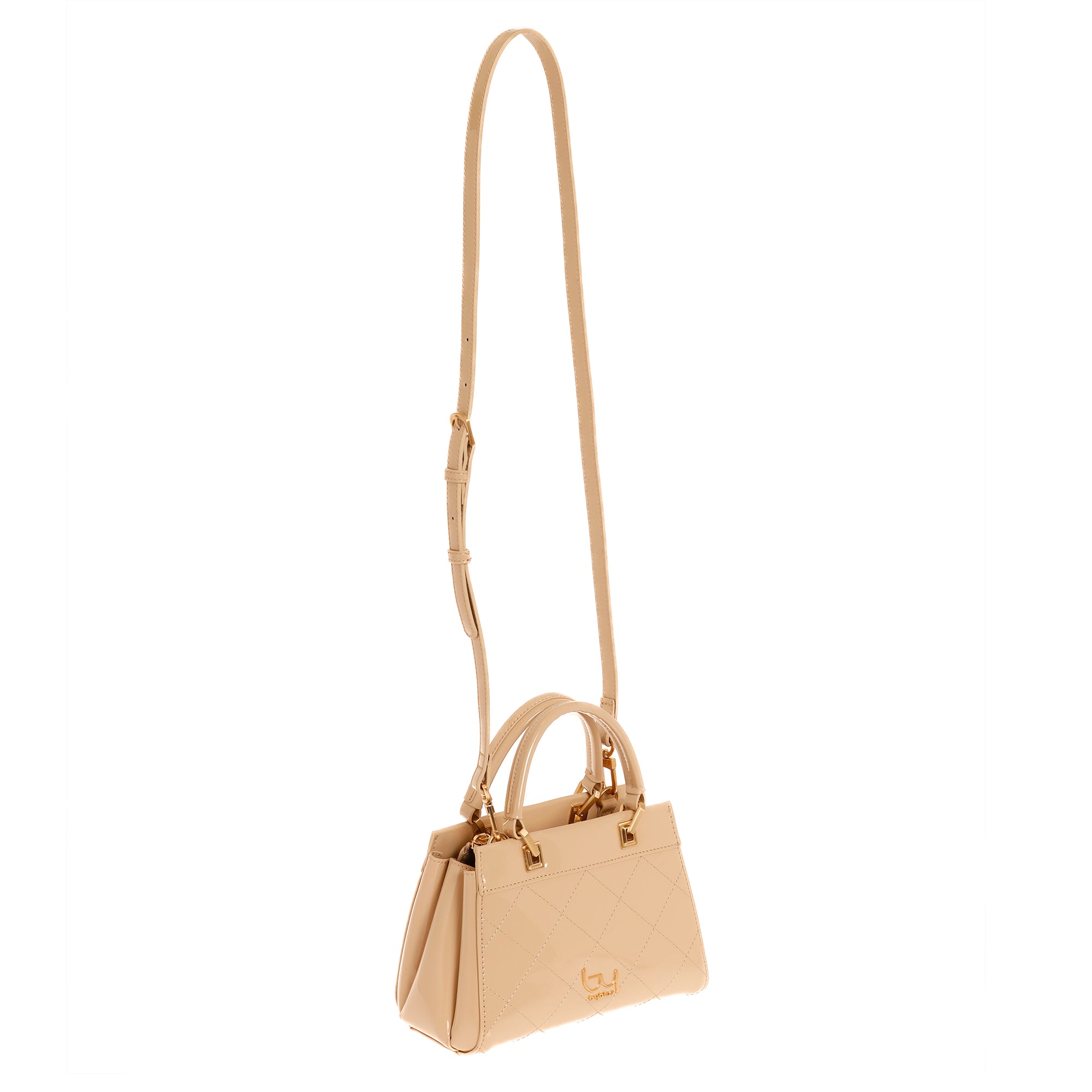 Borsa a mano Byblos donna vernice trapuntata con doppio manico e tracolla Beige TU | Giò Fashion
