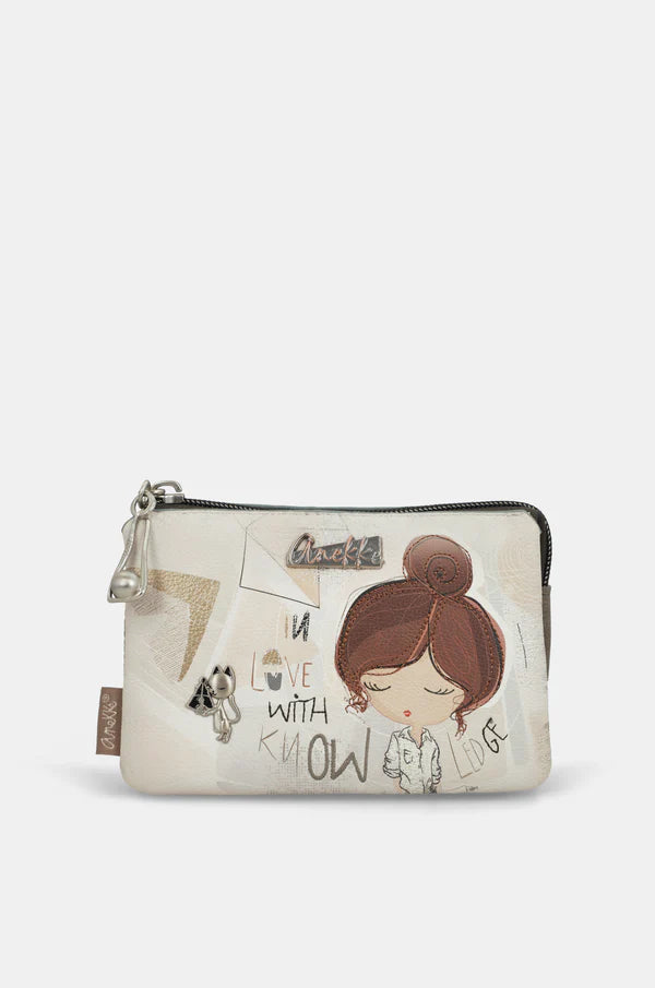 Portamonete donna Anekke compatto con zip organizer Beige TU | Giò Fashion