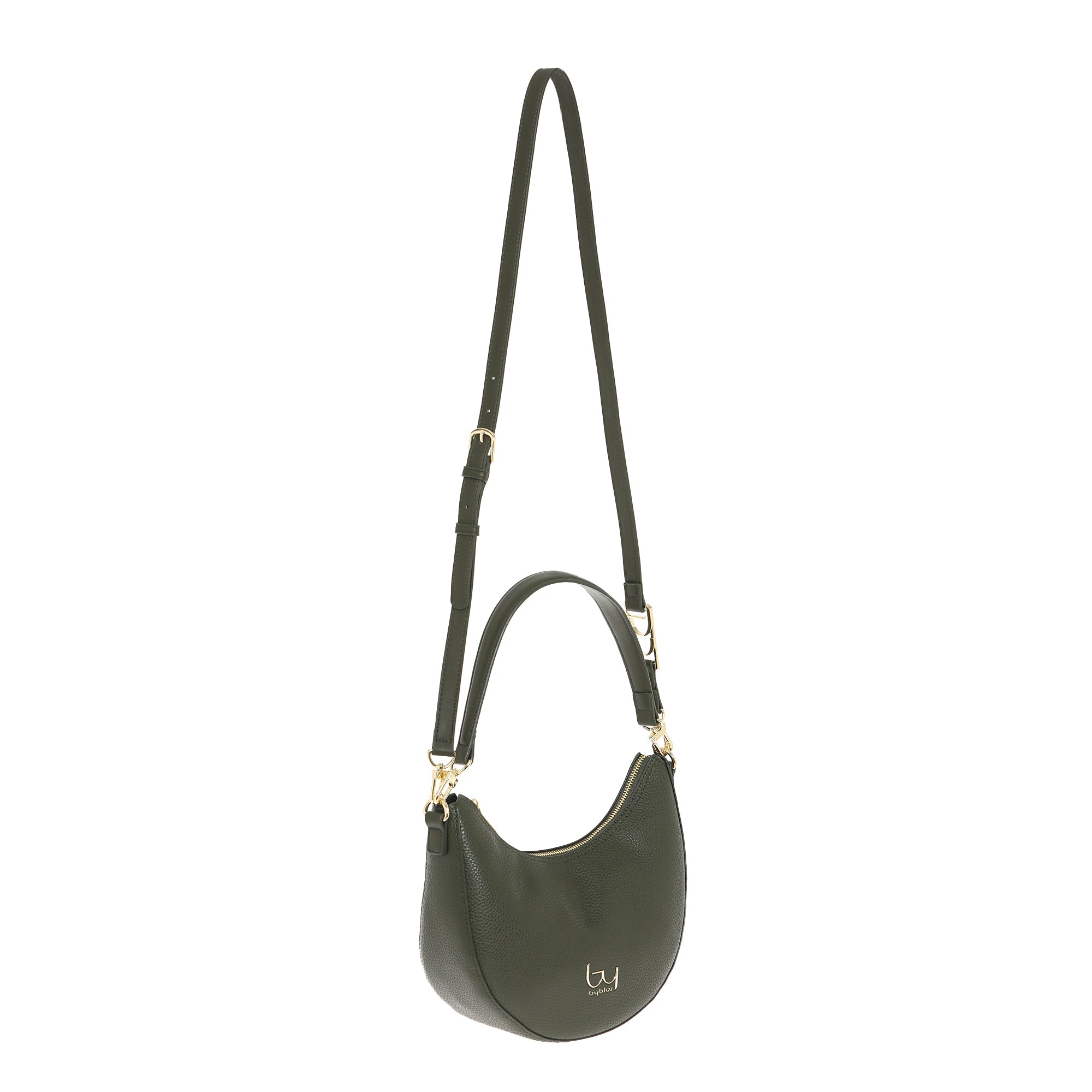 Borsa a spalla By Byblos a mezzaluna con logo frontale VERDE TU | Giò Fashion