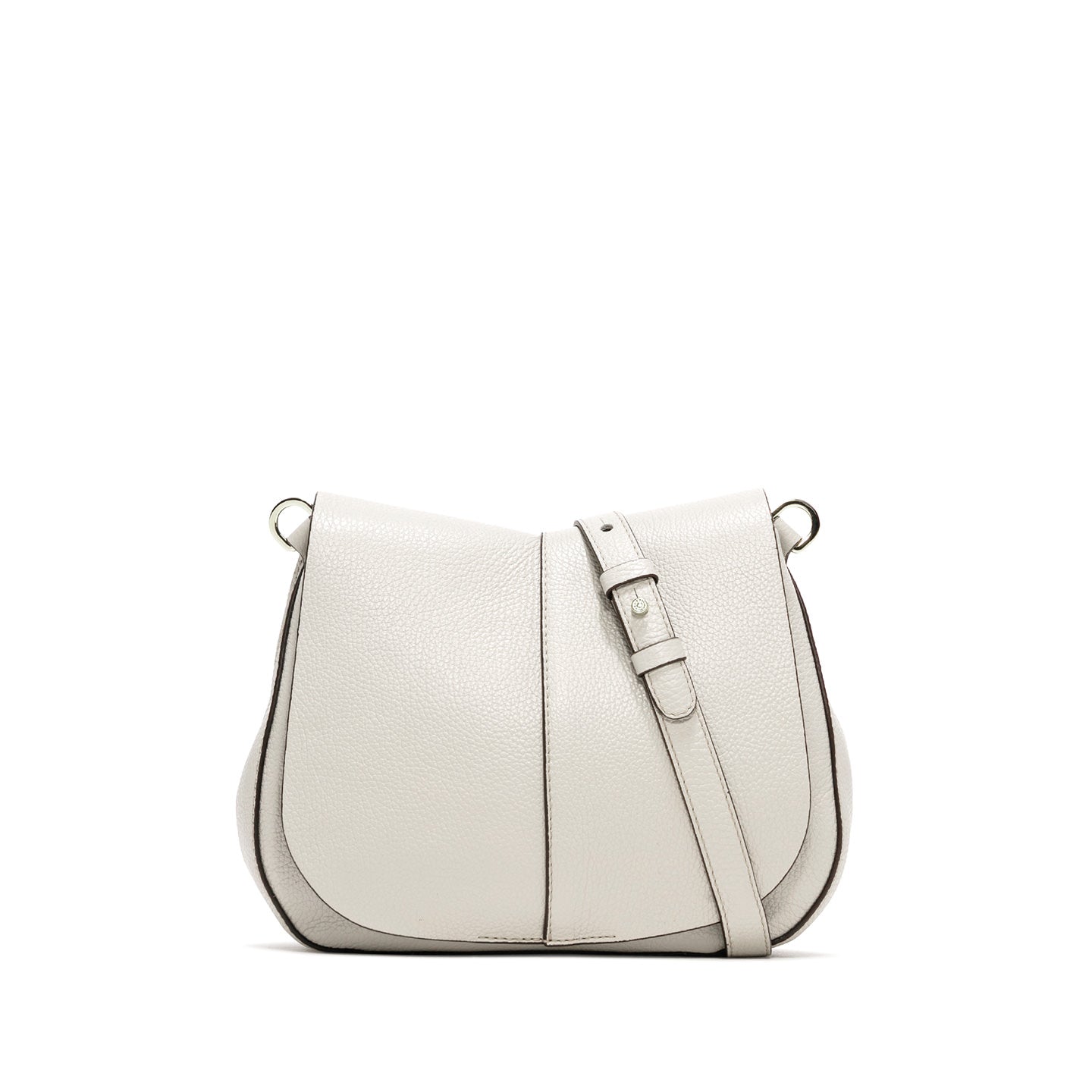 Gianni Chiarini Helena Round borsa a tracolla in pelle martellata con tasche organizzate Bianco TU | Giò Fashion