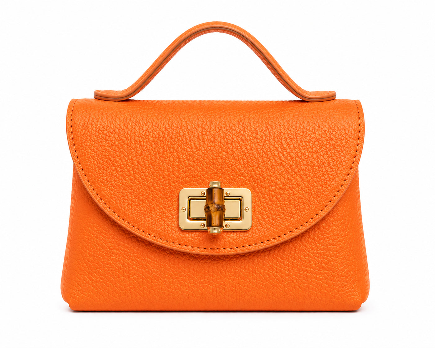 Borsa a Mano Vera Pelle Donna con Chiusura Gioiello