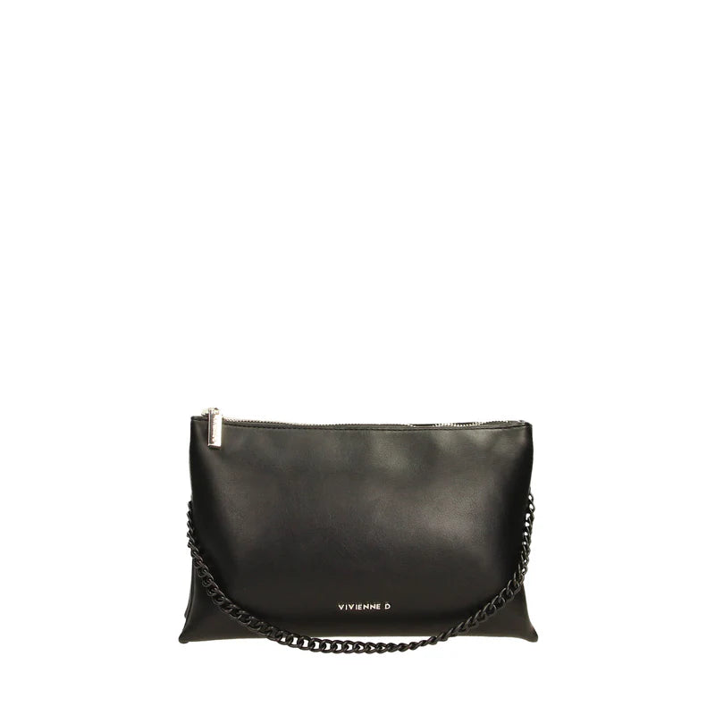 Borsa Vivienne D donna a tracolla con catena design moderno elegante NERO TU | Giò Fashion