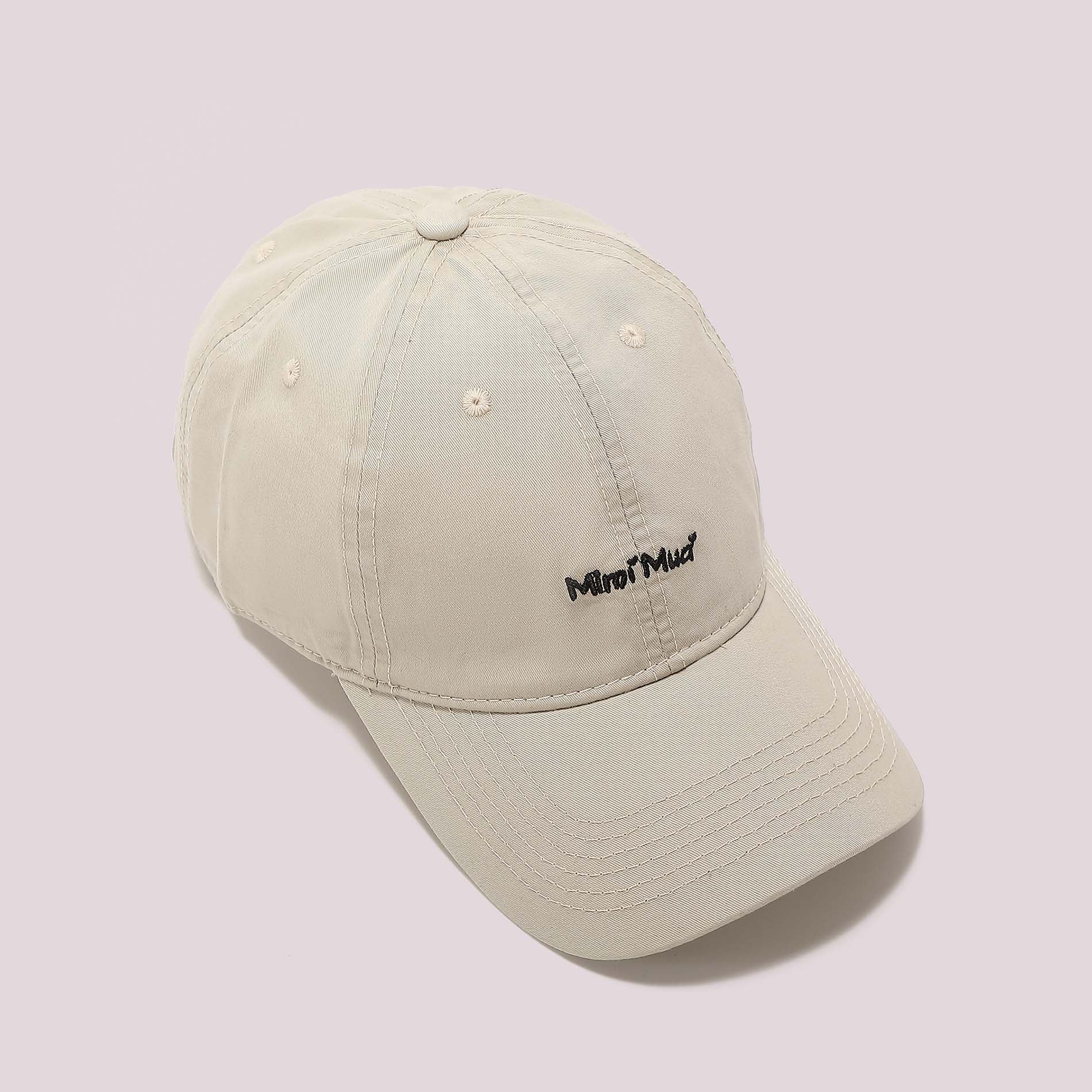 Cappello con visiera Mimi Mua in cotone con logo ricamato Beige TU | Giò Fashion