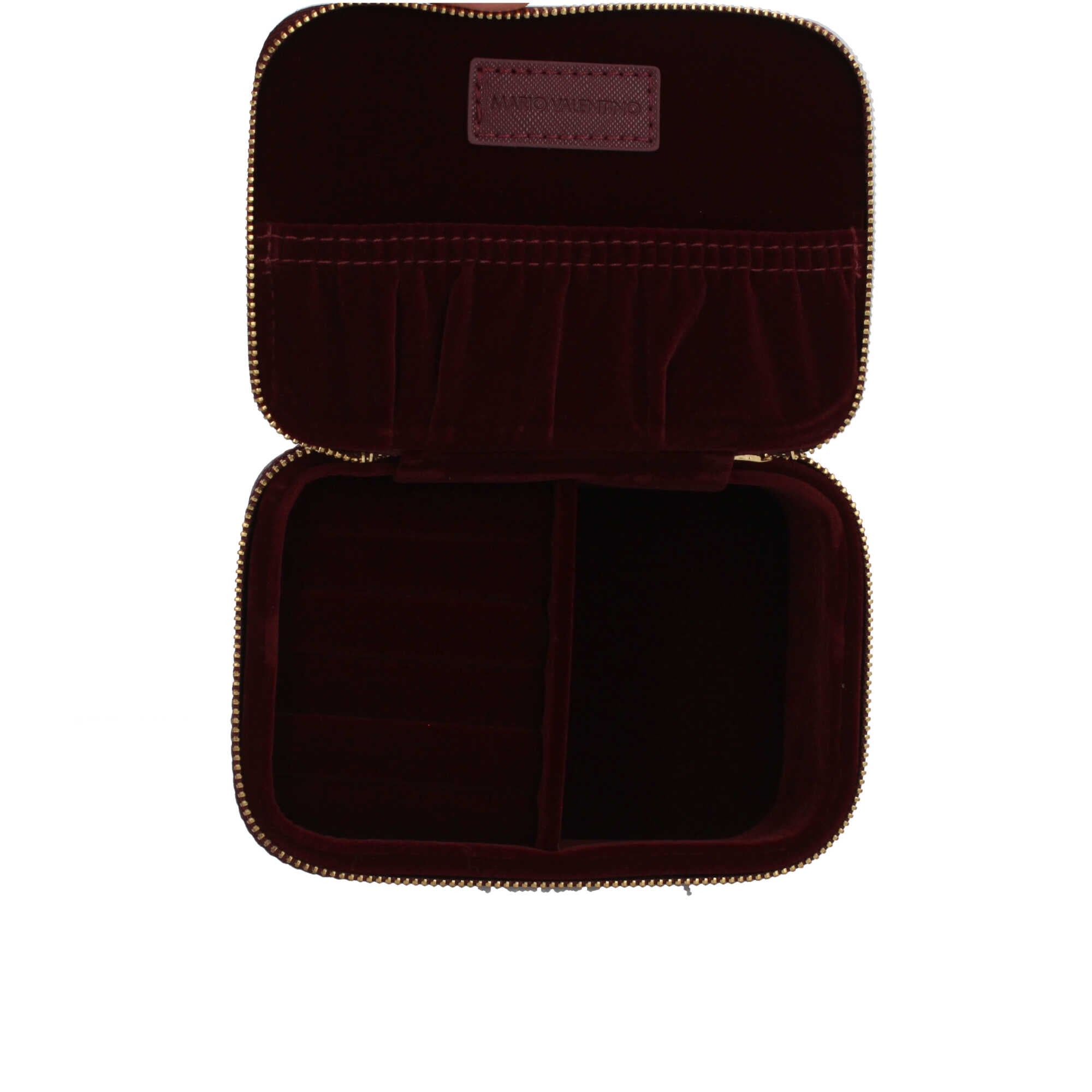 Valentino porta gioielli rigido in saffiano con chiusura zip VPG9MF831 Viola TU | Giò Fashion