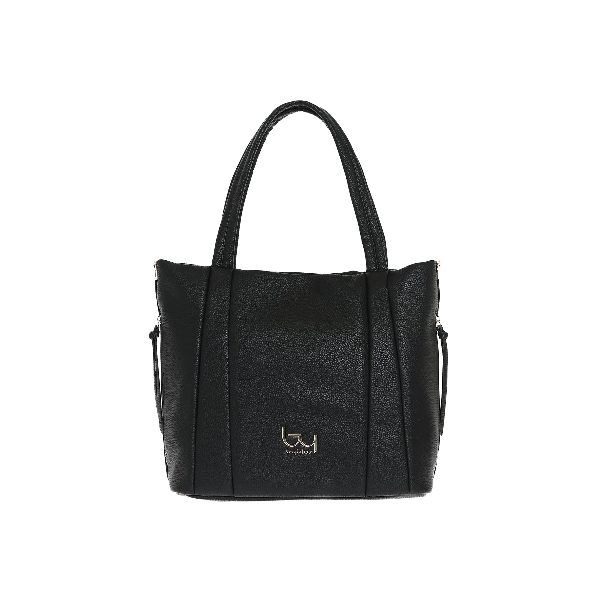 Borsa shopping By Byblos con manici doppi e logo frontale NERO TU | Giò Fashion