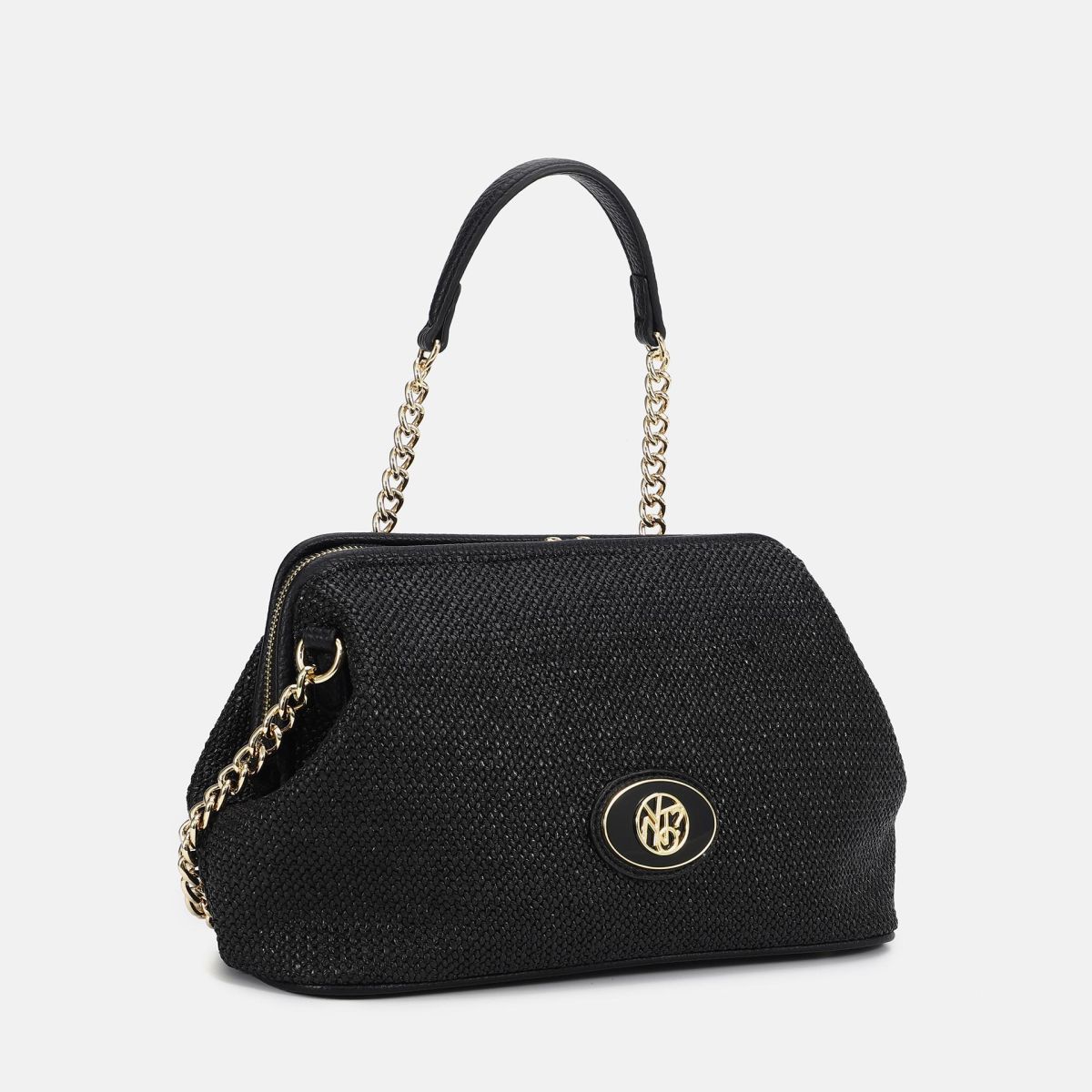 Borsa donna YNot pochette con tracolla in catena e dettagli in ecopelle