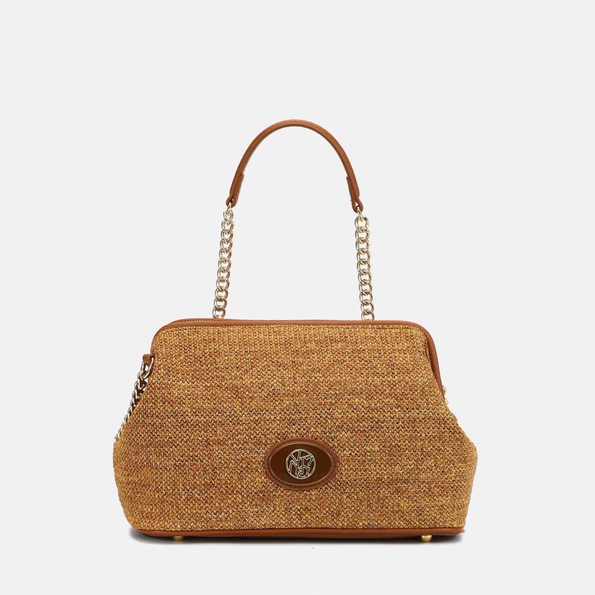 Borsa donna YNot pochette con tracolla in catena e dettagli in ecopelle