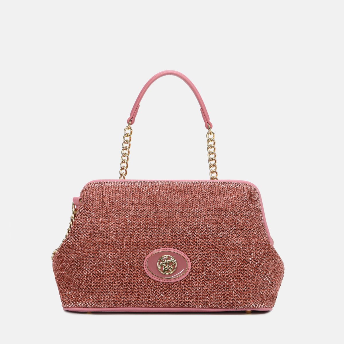 Borsa donna YNot pochette con tracolla in catena e dettagli in ecopelle