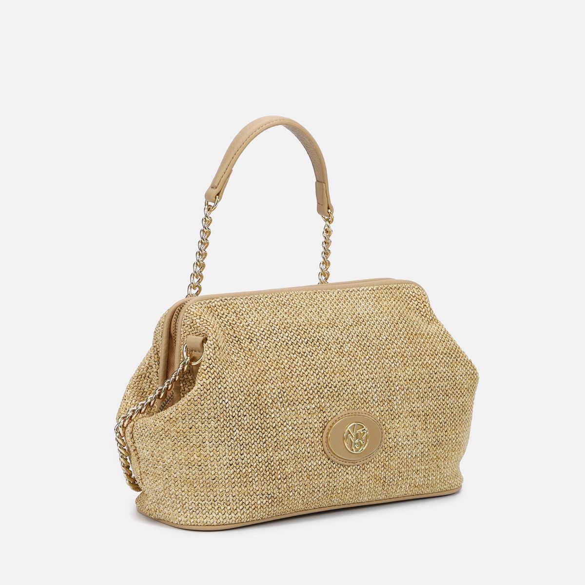 Borsa donna YNot pochette con tracolla in catena e dettagli in ecopelle