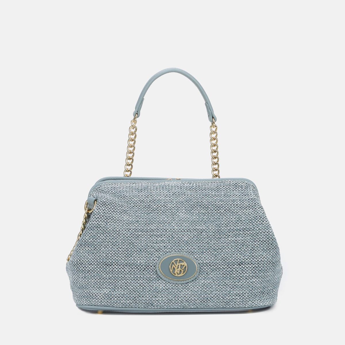 Borsa donna YNot pochette con tracolla in catena e dettagli in ecopelle