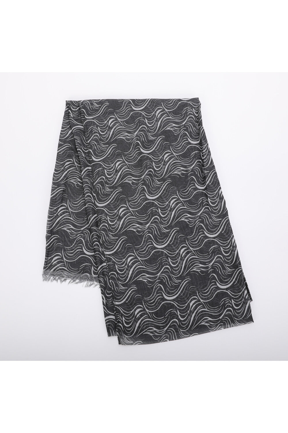 Sciarpa Mimi Mua con fantasia onde eleganti NERO TU | Giò Fashion