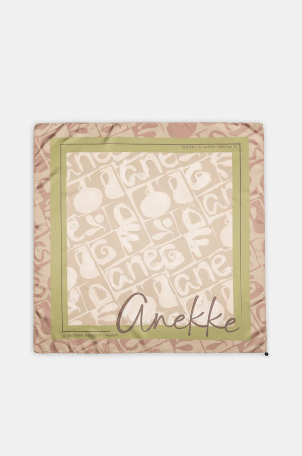 Anekke foulard donna quadrato con logo e stampa delicata elegante Verde TU | Giò Fashion