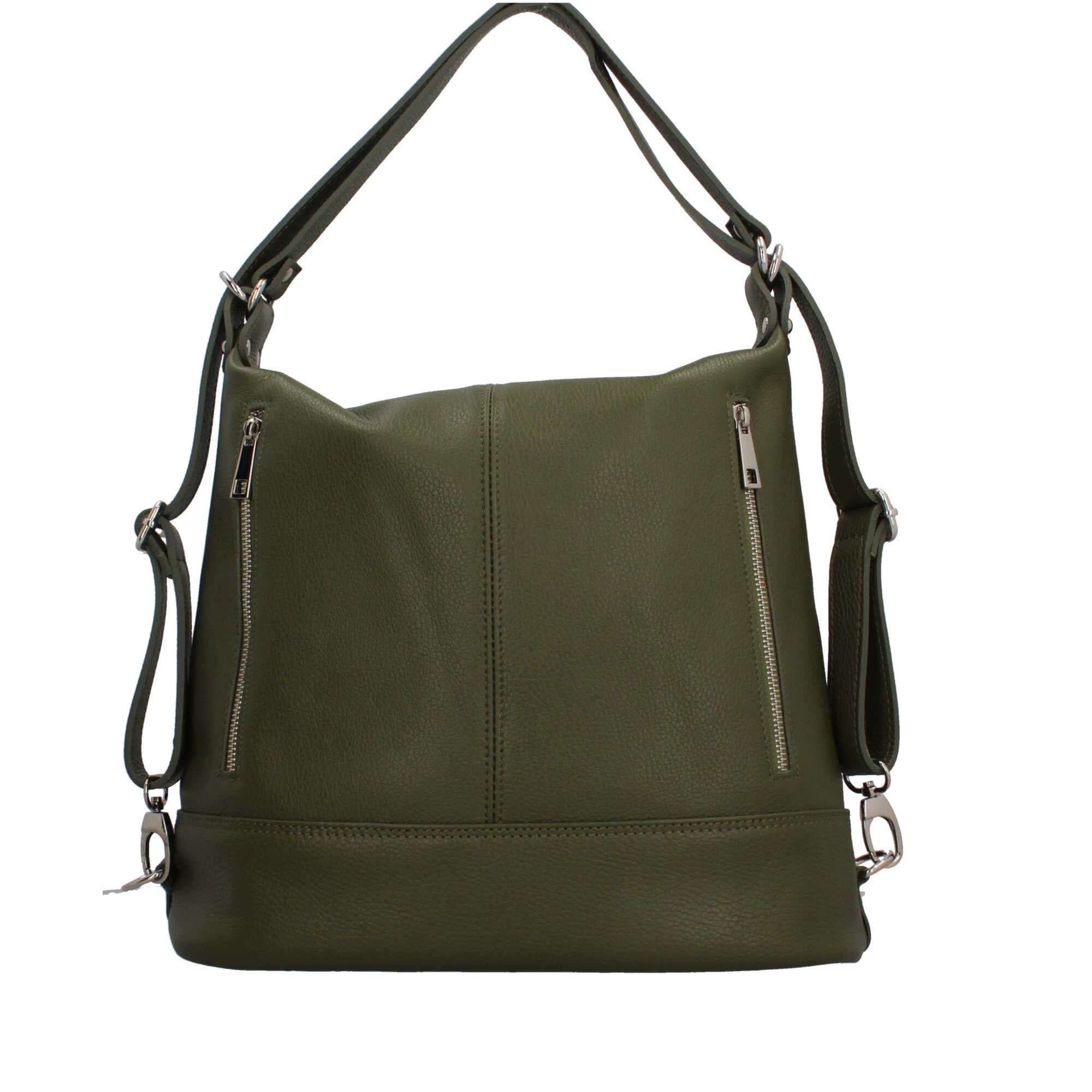 Borsa zaino Made in Italy con tasche frontali e tracolla regolabile Verde TU | Giò Fashion