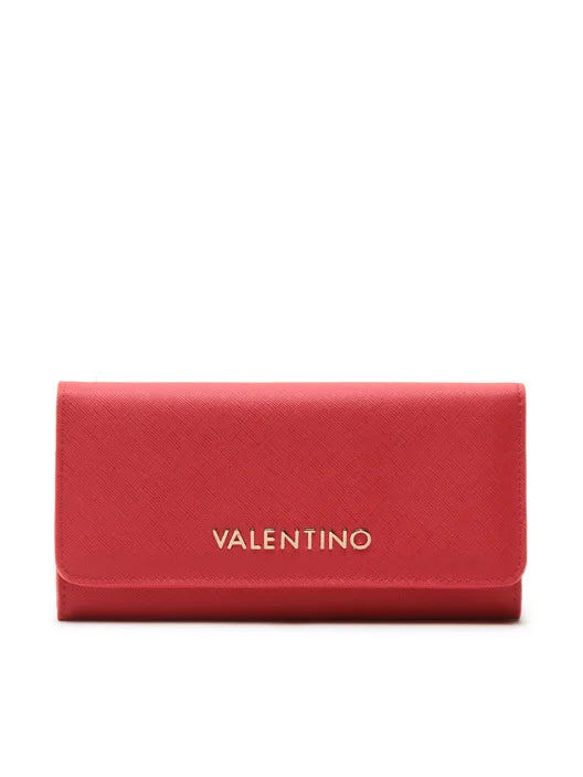 Valentino portafoglio donna elegante con chiusura a patta e logo frontale Rosso TU | Giò Fashion