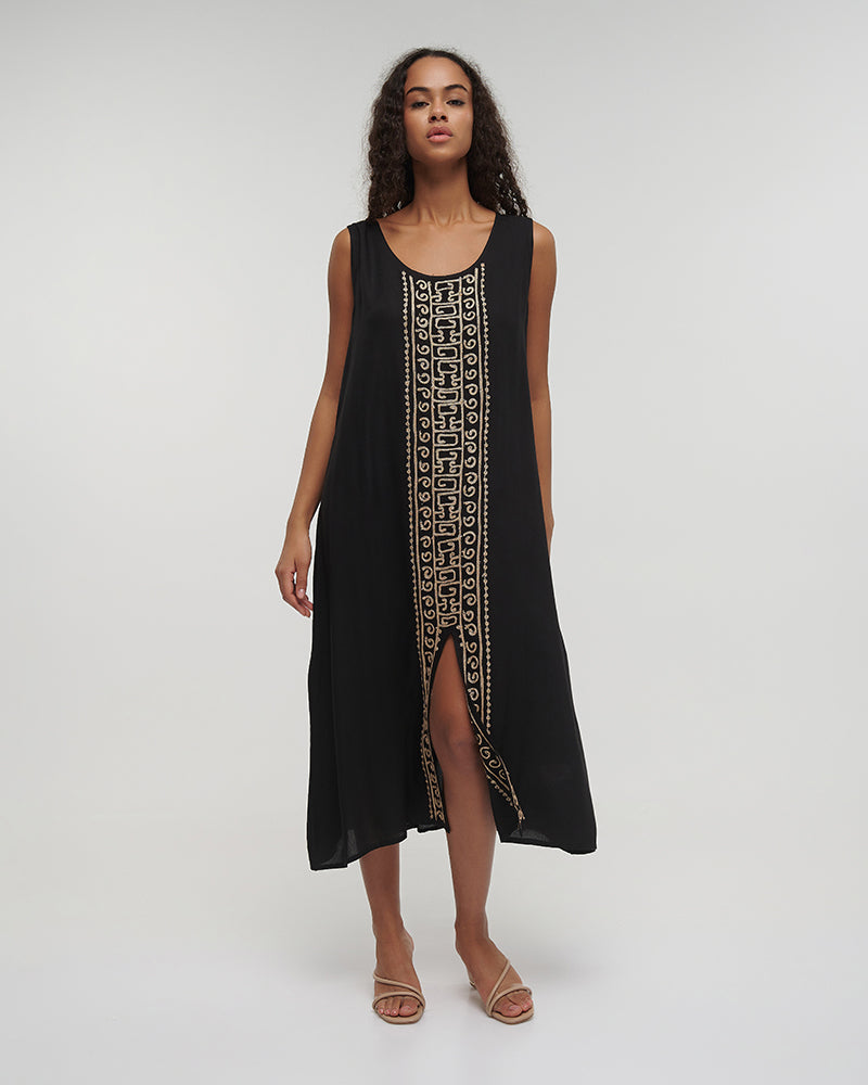 Ble Resort Collection Abito Lungo Senza Maniche con Dettagli