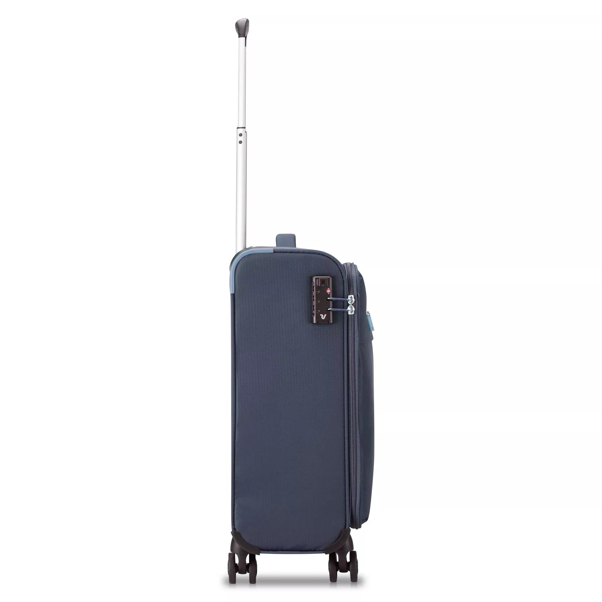 Trolley Roncato morbido con 4 ruote e chiusura TSA per viaggi pratici BLU TU | Giò Fashion