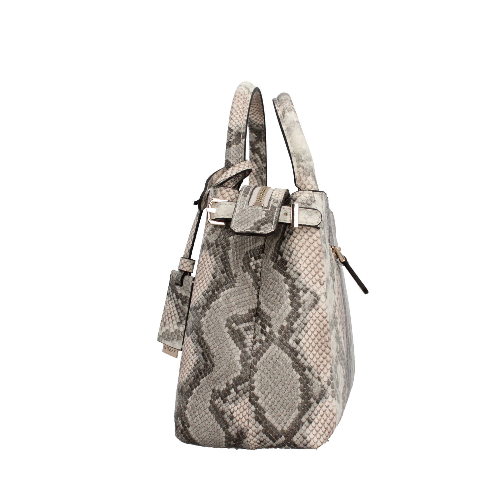 Borsa a mano Guess effetto pitonato con dettagli eleganti Grigio TU | Giò Fashion