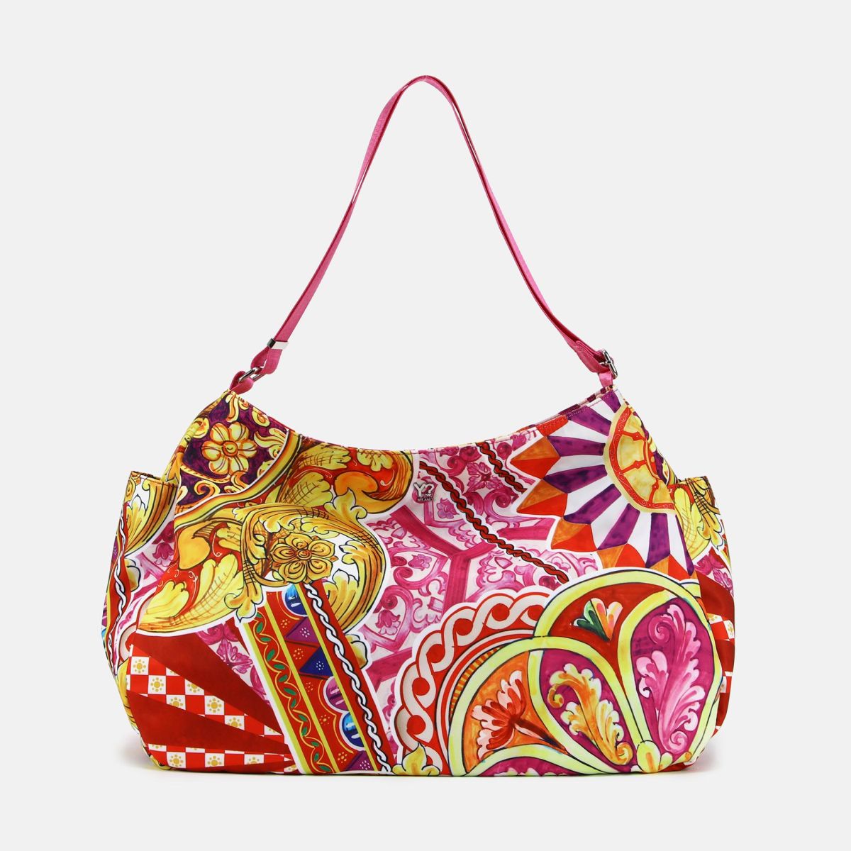Borsa a spalla Y Not con stampa mediterranea decorativa